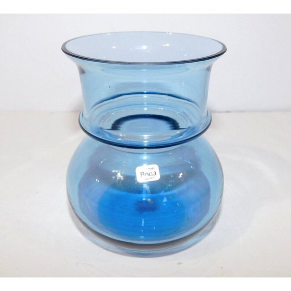 Vintage Kosta Boda Sweden 12cm  Blue Glass Hurricane Candle holder Vase - Picture 3 of 16